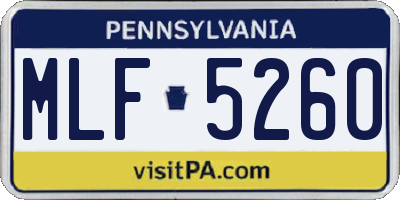 PA license plate MLF5260