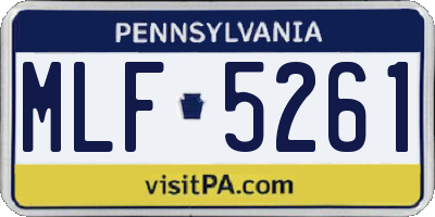 PA license plate MLF5261