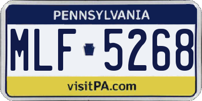PA license plate MLF5268