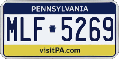 PA license plate MLF5269