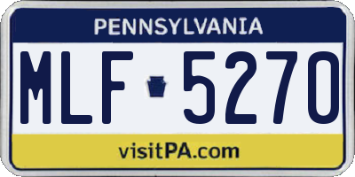PA license plate MLF5270