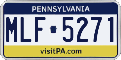 PA license plate MLF5271