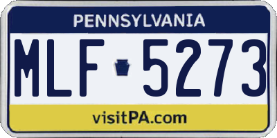 PA license plate MLF5273