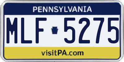 PA license plate MLF5275