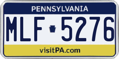 PA license plate MLF5276
