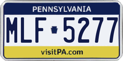 PA license plate MLF5277
