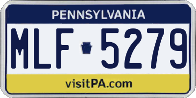 PA license plate MLF5279