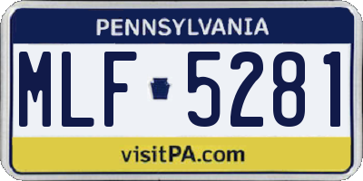 PA license plate MLF5281