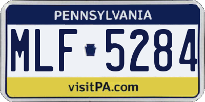 PA license plate MLF5284