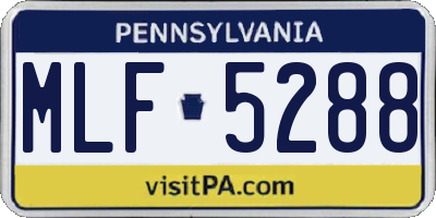 PA license plate MLF5288