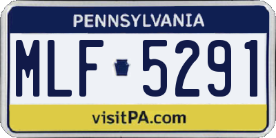 PA license plate MLF5291