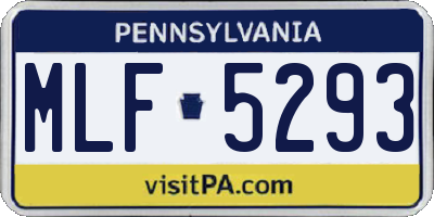 PA license plate MLF5293