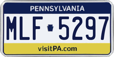 PA license plate MLF5297
