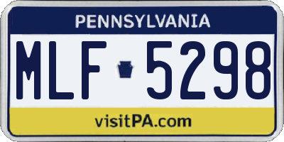 PA license plate MLF5298
