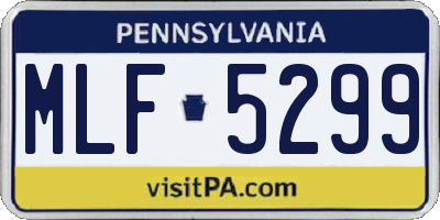PA license plate MLF5299