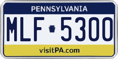 PA license plate MLF5300