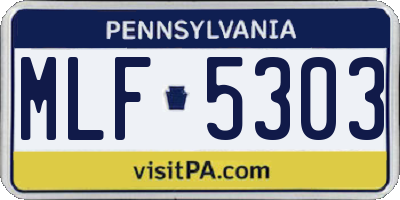 PA license plate MLF5303