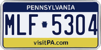 PA license plate MLF5304