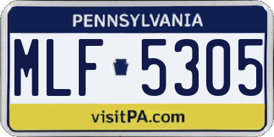 PA license plate MLF5305