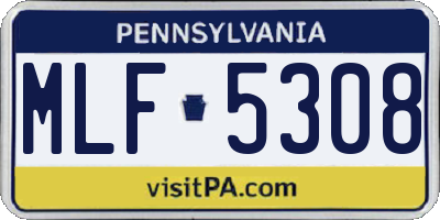 PA license plate MLF5308