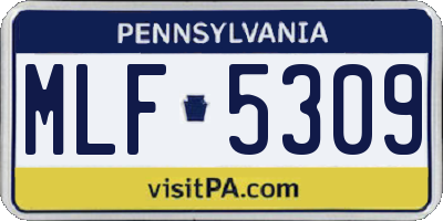 PA license plate MLF5309