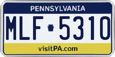PA license plate MLF5310