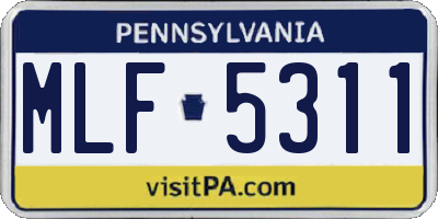 PA license plate MLF5311