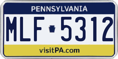 PA license plate MLF5312