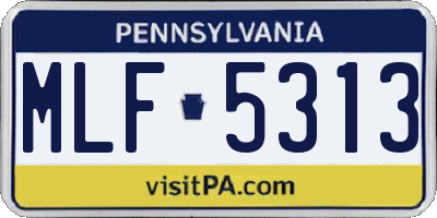PA license plate MLF5313