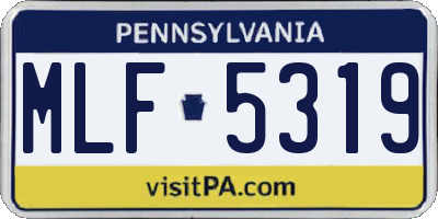 PA license plate MLF5319