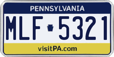 PA license plate MLF5321