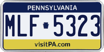 PA license plate MLF5323