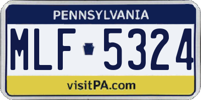 PA license plate MLF5324