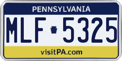 PA license plate MLF5325
