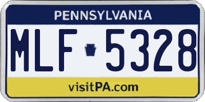 PA license plate MLF5328