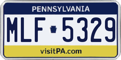PA license plate MLF5329