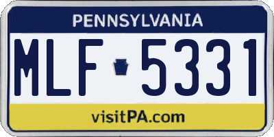 PA license plate MLF5331