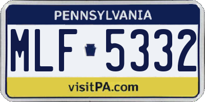 PA license plate MLF5332