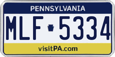 PA license plate MLF5334