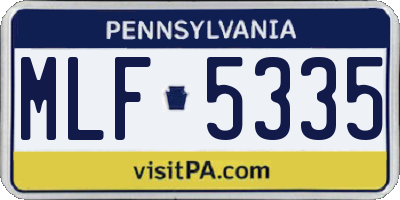 PA license plate MLF5335