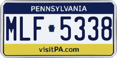 PA license plate MLF5338