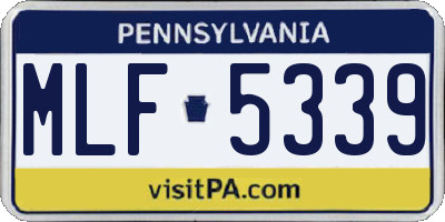 PA license plate MLF5339