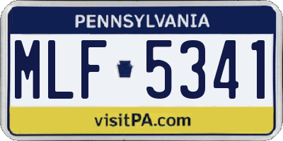 PA license plate MLF5341
