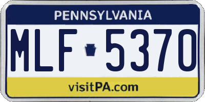 PA license plate MLF5370