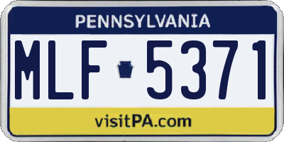 PA license plate MLF5371