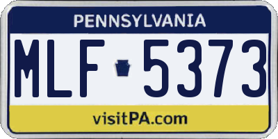 PA license plate MLF5373
