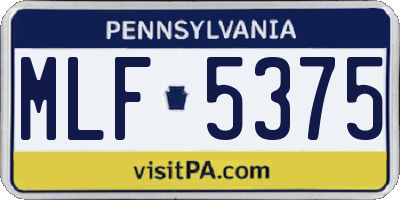 PA license plate MLF5375