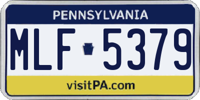 PA license plate MLF5379
