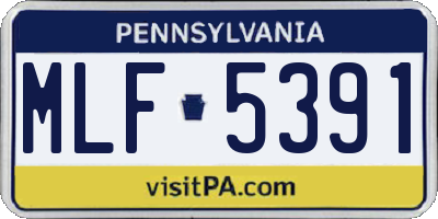 PA license plate MLF5391