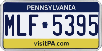 PA license plate MLF5395